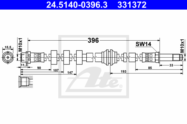 Furtun frana 24.5140-0396.3 ATE