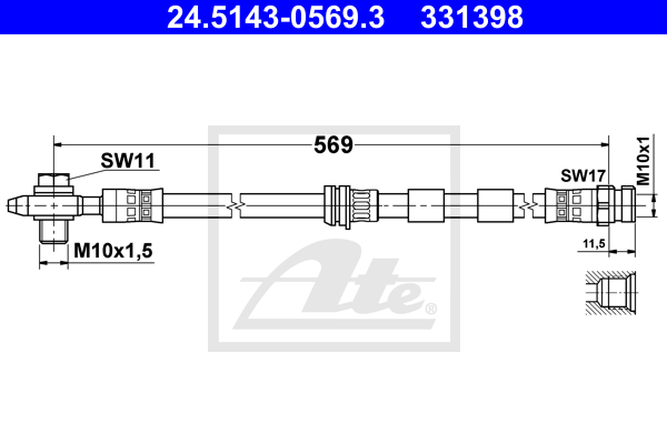 Furtun frana 24.5143-0569.3 ATE