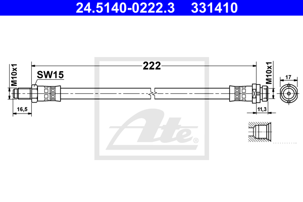 Furtun frana 24.5140-0222.3 ATE