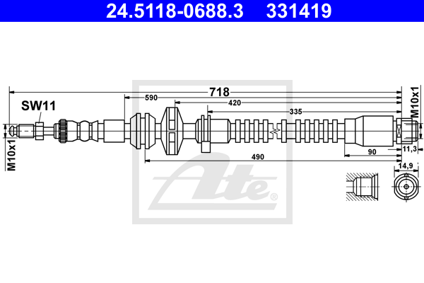 Furtun frana 24.5118-0688.3 ATE