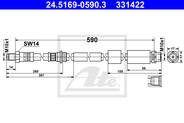 Furtun frana 24.5169-0590.3 ATE