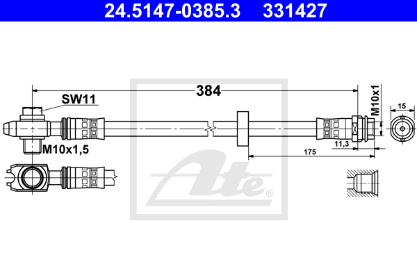 Furtun frana 24.5147-0385.3 ATE