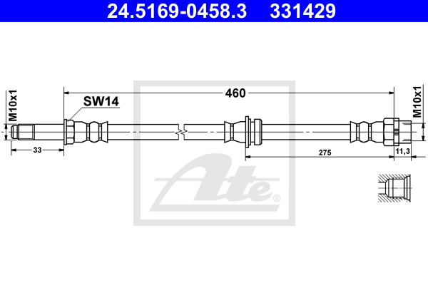 Furtun frana 24.5169-0458.3 ATE