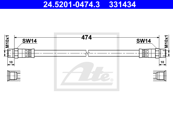 Furtun frana 24.5201-0474.3 ATE