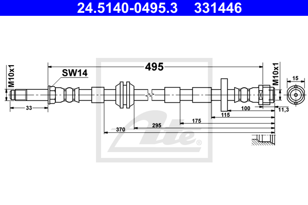 Furtun frana 24.5140-0495.3 ATE