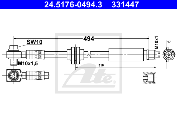 Furtun frana 24.5176-0494.3 ATE