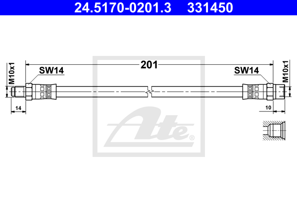 Furtun frana 24.5170-0201.3 ATE