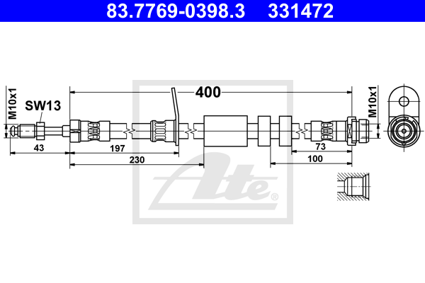 Furtun frana 83.7769-0398.3 ATE