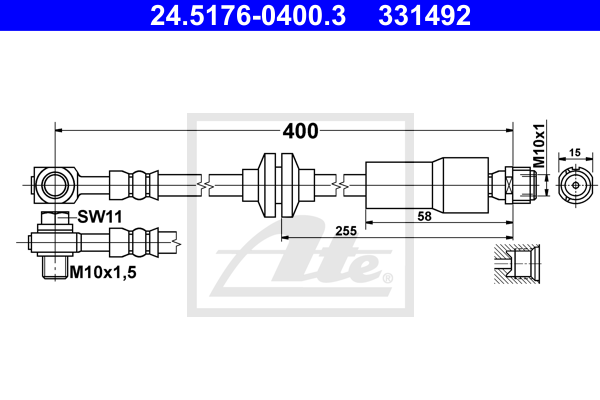 Furtun frana 24.5176-0400.3 ATE