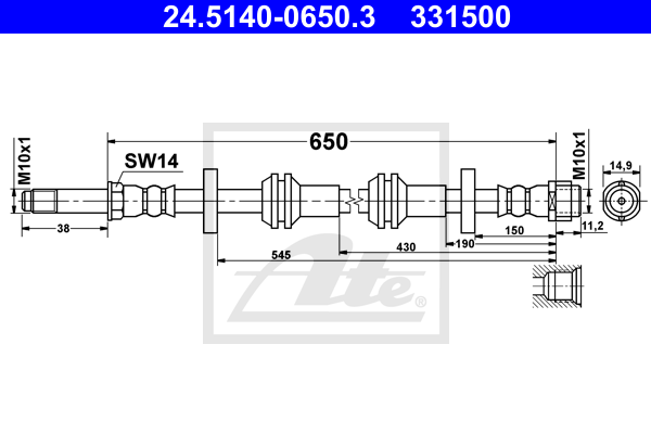 Furtun frana 24.5140-0650.3 ATE