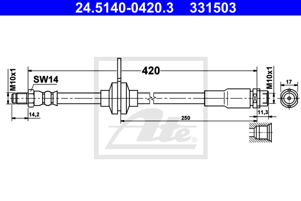 Furtun frana 24.5140-0420.3 ATE