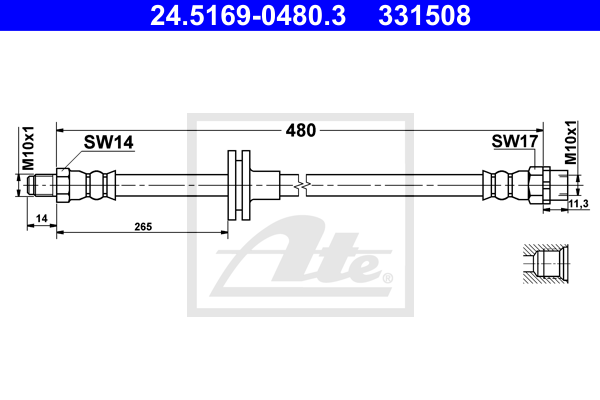 Furtun frana 24.5169-0480.3 ATE