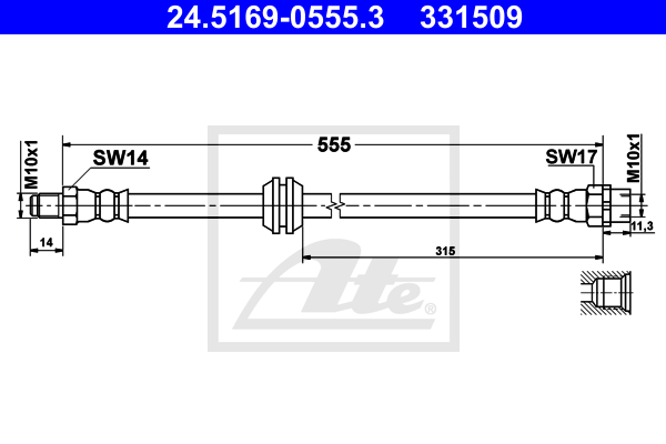 Furtun frana 24.5169-0555.3 ATE