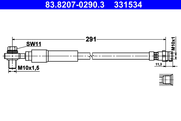 Furtun frana 83.8207-0290.3 ATE