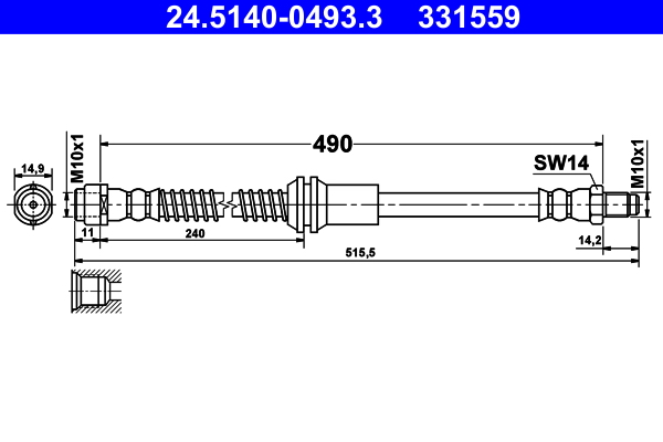 Furtun frana 24.5140-0493.3 ATE