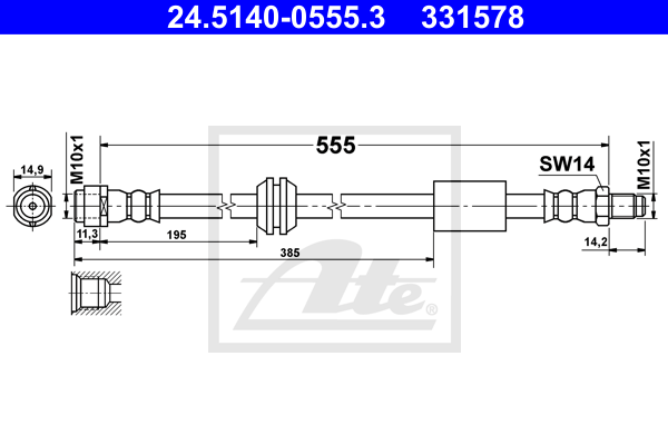 Furtun frana 24.5140-0555.3 ATE