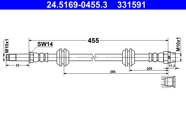 Furtun frana 24.5169-0455.3 ATE