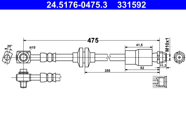 Furtun frana 24.5176-0475.3 ATE
