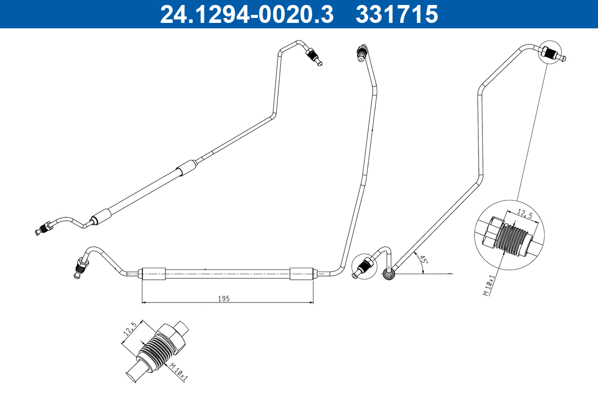 Furtun frana 24.1294-0020.3 ATE