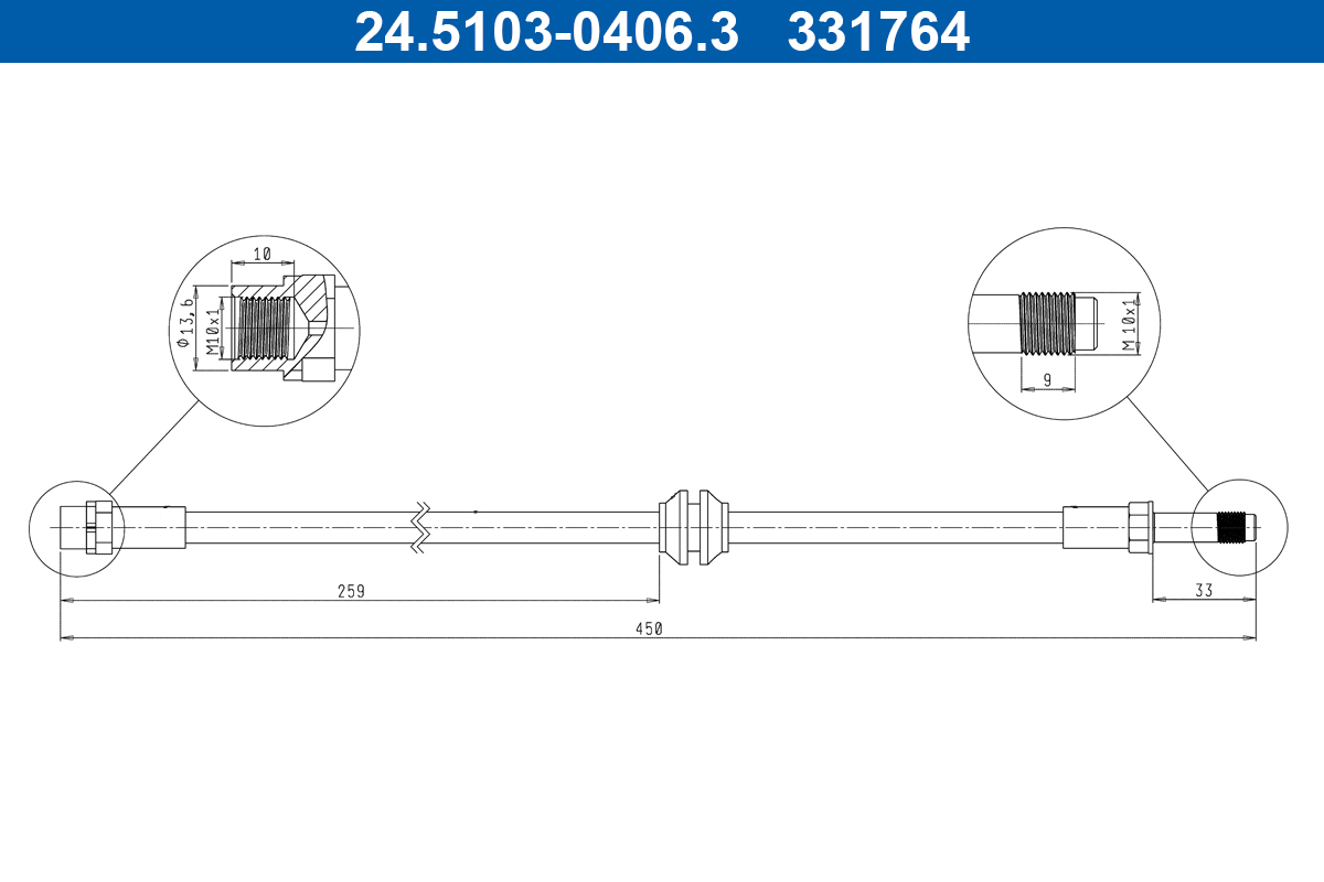 Furtun frana 24.5103-0406.3 ATE