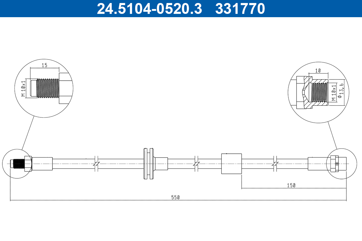 Furtun frana 24.5104-0520.3 ATE