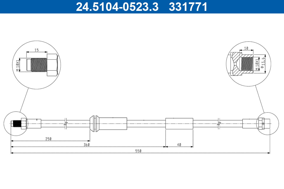 Furtun frana 24.5104-0523.3 ATE