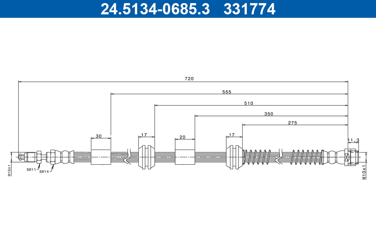 Furtun frana 24.5134-0685.3 ATE