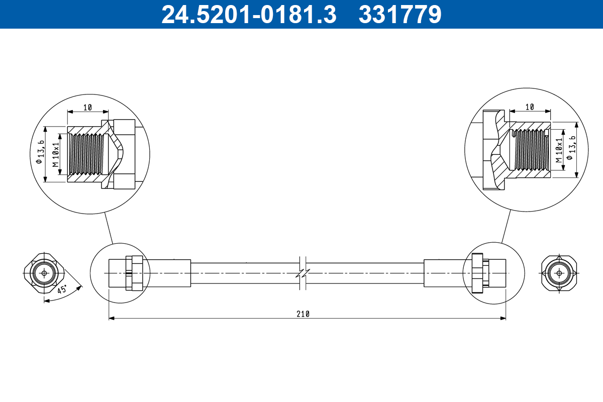 Furtun frana 24.5201-0181.3 ATE