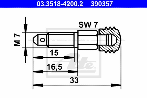 Surub/supapa aerisire 03.3518-4200.2 ATE