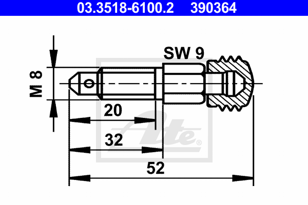 Surub/supapa aerisire 03.3518-6100.2 ATE