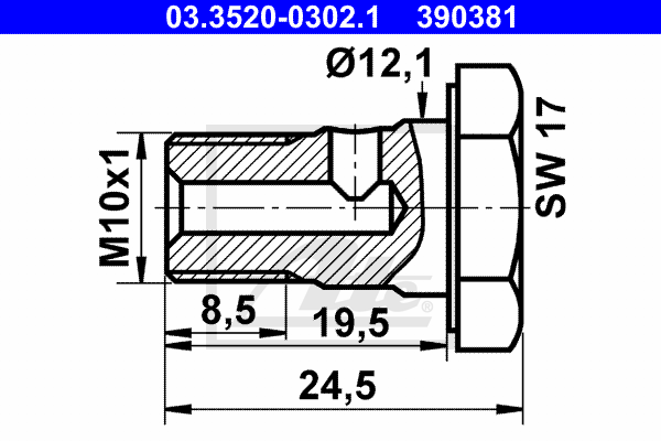 Surub gaurit 03.3520-0302.1 ATE