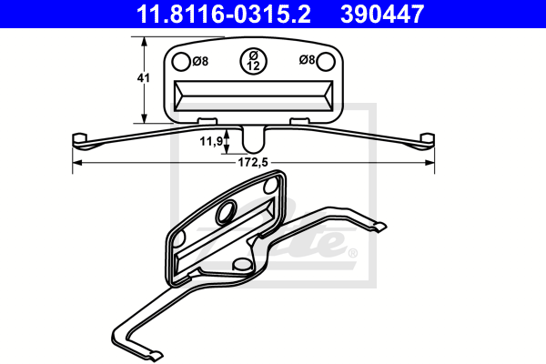 Arc, etrier frana 11.8116-0315.2 ATE