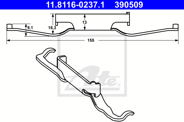 Arc, etrier frana 11.8116-0237.1 ATE