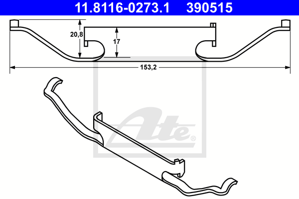 Arc, etrier frana 11.8116-0273.1 ATE