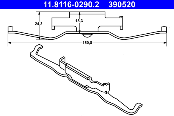 Arc, etrier frana 11.8116-0290.2 ATE