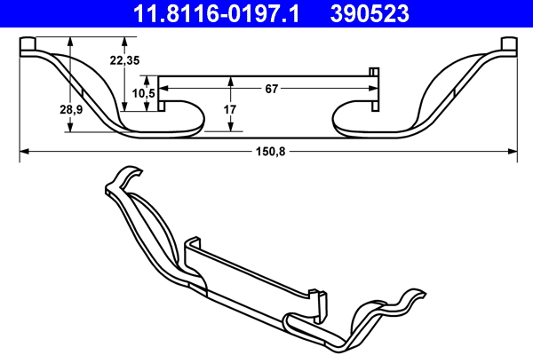 Arc, etrier frana 11.8116-0197.1 ATE