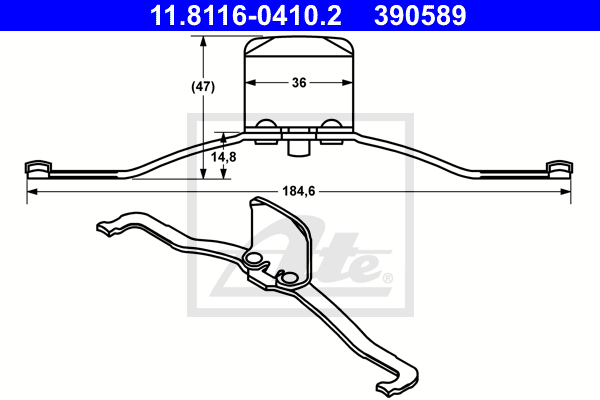 Arc, etrier frana 11.8116-0410.2 ATE