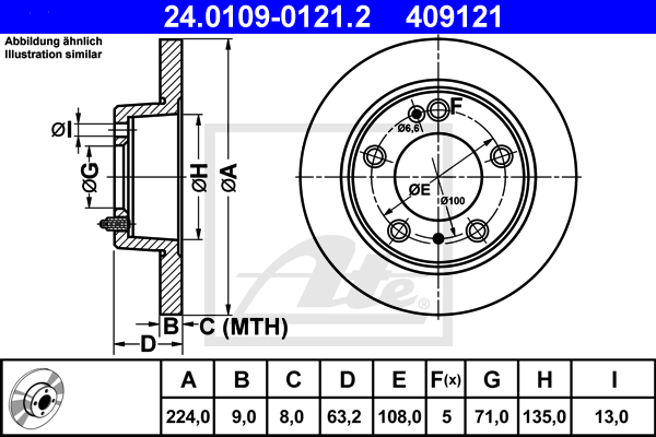 Disc frana 24.0109-0121.2 ATE