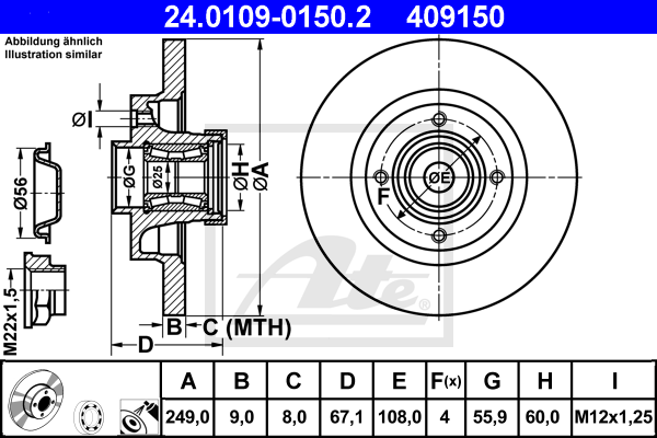 Disc frana 24.0109-0150.2 ATE