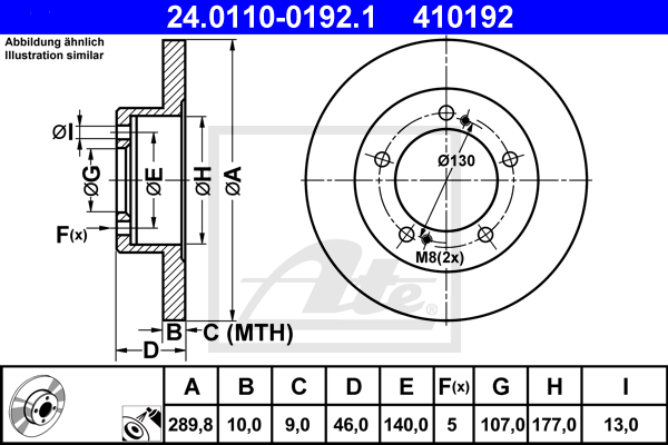 Disc frana 24.0110-0192.1 ATE