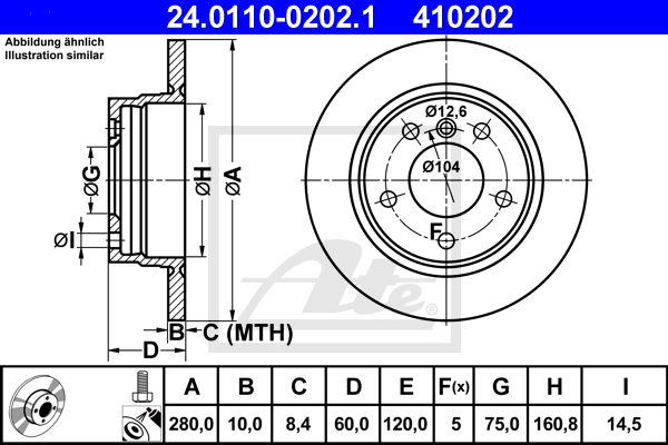 Disc frana 24.0110-0202.1 ATE