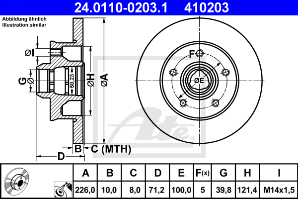 Disc frana 24.0110-0203.1 ATE