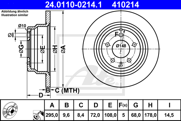 Disc frana 24.0110-0214.1 ATE