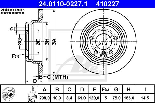 Disc frana 24.0110-0227.1 ATE