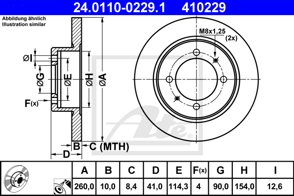 Disc frana 24.0110-0229.1 ATE