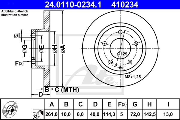 Disc frana 24.0110-0234.1 ATE