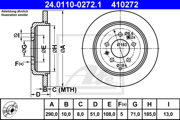 Disc frana 24.0110-0272.1 ATE