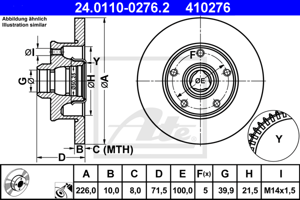 Disc frana 24.0110-0276.2 ATE