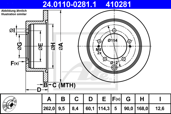 Disc frana 24.0110-0281.1 ATE