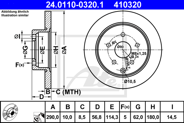 Disc frana 24.0110-0320.1 ATE